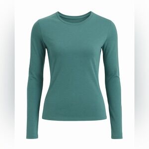 Pure Jill Women's M Long Sleeve Stretch Cotton Crewneck Tee in Heather‎ Teal M